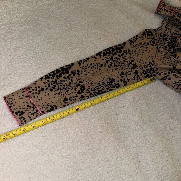 J. Crew Women’s Linen Blend Brown Black Cheetah Print Button Up Size XS - Picture 11 of 12